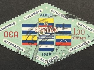 Sello Ecuador 1959 - OEA - 1,30 sucres usado