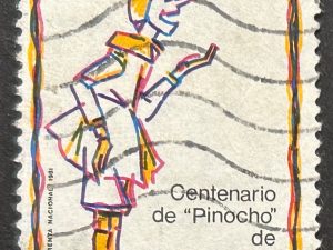 Sello Uruguay 1982 - Centenario Pinocho- 2 N$ usado