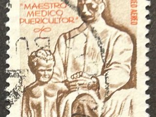 Sello Uruguay 1969 - Luis Morquio - 20$ rojo y sepia