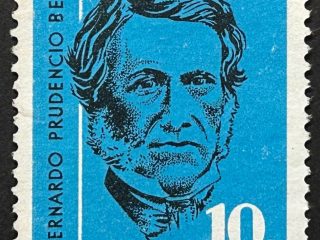 Sello Uruguay 1962 - Bernardo Berro - 10c. Azul y Negro