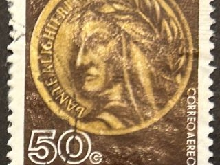 Sello Uruguay 1966 - Dante Alighieri - 50c