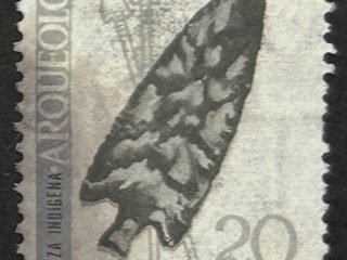 Sello Uruguay 1967 - Arqueología Flecha - 20$ Negro