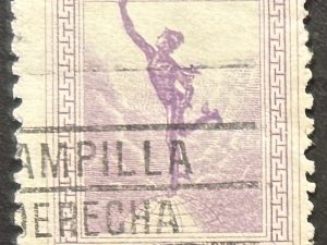 Sello Uruguay 1921 - Mercurio - 5 Milésimos Lila