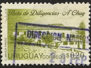 Sello Uruguay 1995 - Posta de Diligencia- 0,20$ usado verde