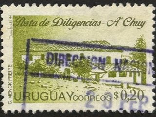Sello Uruguay 1995 - Posta de Diligencia- 0,20$ usado verde