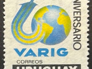 Sello Uruguay 1987 - Aniversario VARIG - 66N$ usado
