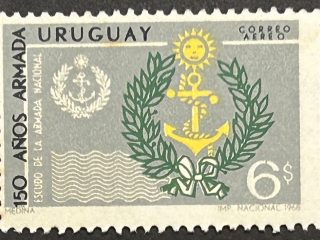 Sello Uruguay 1968 - 150 años de la Armada - 6$ Nuevo