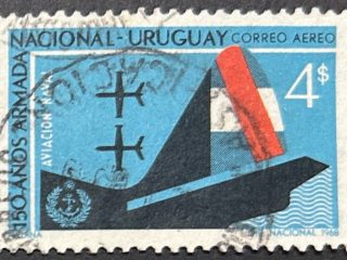 Sello Uruguay 1968 - Aniversario Armada - 4$ Usado