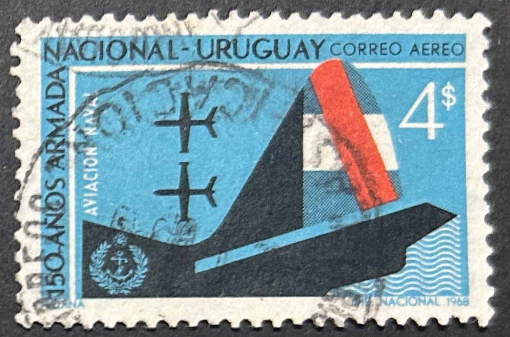 Sello Uruguay 1968 - Aniversario Armada - 4$ Usado