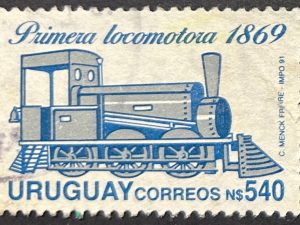 Sello Uruguay 1991 - Primera Locomotora 1869 - 540 N$