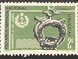 Sello Uruguay 1968 - Aniversario Armada - 2£