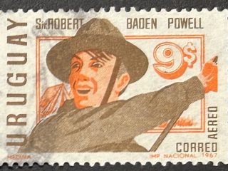 Sello Uruguay 1967 - Sir Robert Baden Powell - 9$ usado