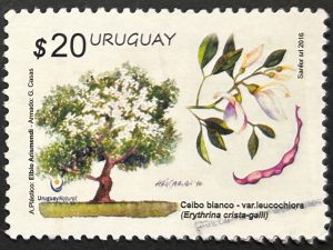 Sello Uruguay 2016 - Ceibo Blanco- 20$ Usado