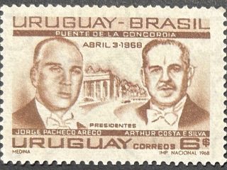 Sello Uruguay 1968 - Puente de la Concordia- 6-$ nuevo