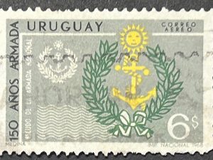 Sello Uruguay 1968 - 150 años de la Armada - 6$ Usado