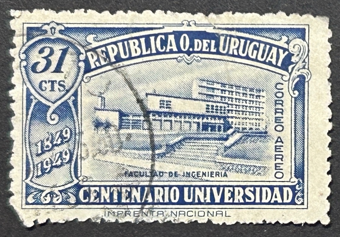Sello Uruguay 1949 - Centenario Universidad - 31 cts. usado