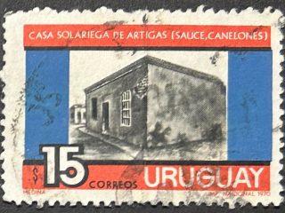 Sello Uruguay 1970 - Casa de Artigas- 15$ usado