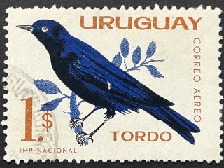 Sello Uruguay - Tordo - 1$ Usado