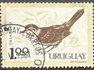 Sello Uruguay 1964 - Calandria - 1 peso, usado