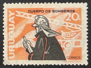 Sello Uruguay 1966 - Cuerpo de Bomberos - 20c.