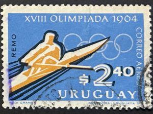 Sello Uruguay 1965 - Olimpiadas Remo - 2,40$ usado