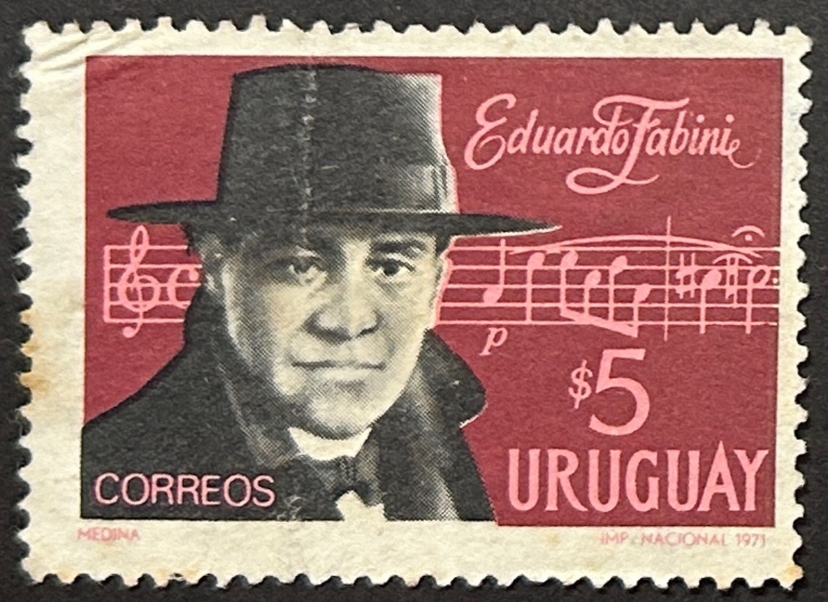 Sello Uruguay 1971 - Eduardo Fabini- $5 nuevo