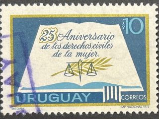 Sello Uruguay 1962 - Derechos de la Mujer - $10, usado