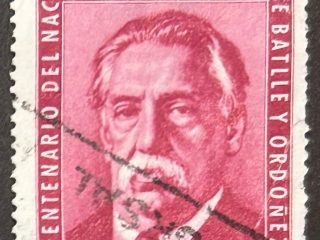 Sello Uruguay 1966 - José Batlle - 10c Rosa Carmín, usado