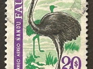 Sello Uruguay 1970 - Fauna Ñandú- 20$ usado