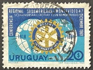 Sello Uruguay 1970 - Rotary Sudamérica - 20$ usado