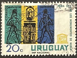 Sello Uruguay - Monumentos de nubia- 20c usado