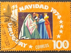 Sello Uruguay para 1974 - Navidad 74 - 100 $ usado