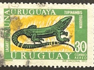 Sello Uruguay 1970 - Lagarto - 30$ usado
