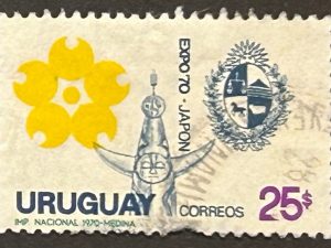 Sello Uruguay 1970 - Expo 70 a Japón - 25$ Usado