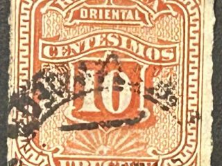 Sello Uruguay 1877 - Numeral 10 - 10 centésimos, Usado
