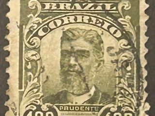 Sello Brasil 1906 - Prudente - 400 Reis Verde Oliva