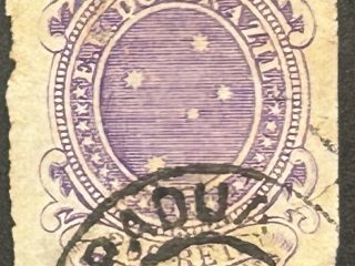 Sello Brasil 1890 - Cruz del Sur - 200 Reis Lila , Usado