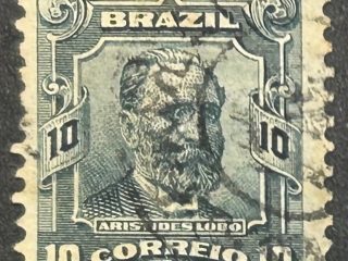 Sello Brasil 1915 - Aristides Lobo - 10 Reis , Pizarra, Usado