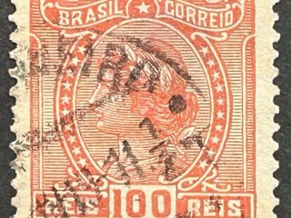 Sello Brasil 1918 - La República - 100 Reis Rojo Usado