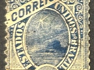 Sello Brasil 1894  - Pan de Azúcar - 50 Reis, Azul usado