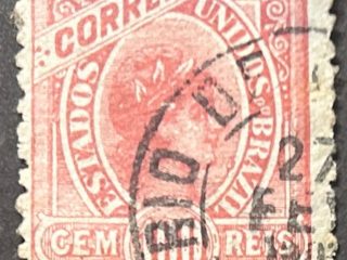 Sello Brasil 1900 - República - 100 Reis , Rojo Usado