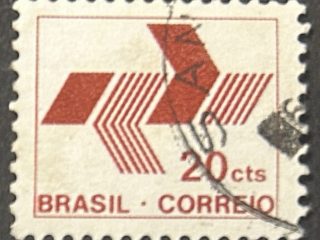 Sello Brasil 1986 - Postal Services - 20 cts, Marrón Usado