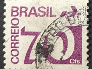 Sello Brasil 1975 - Servicio Postal - 70 CTs Lila, usado
