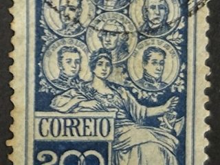 Sello Brasil 1909 - Pan-Americano- 200 Reis Azul Usado
