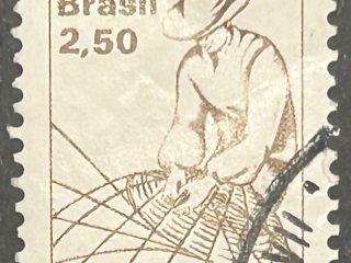 Sello Brasil 1979 - Cesteiro - 2,50 Cr$ Marrón Usado