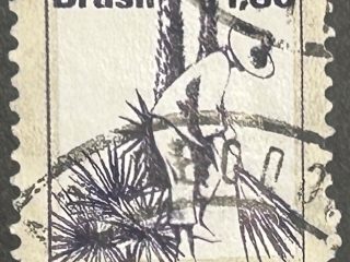 Sello Brasil 1978 - Colhedor de Carnauba - 1,80 Azul Oscuro Usado