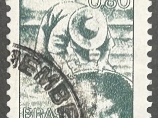 Sello Brasil 1976 - Garimpeiro - 0,80 Cr$ averse Oscuro Usado