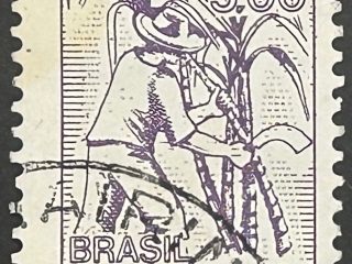 Sello Brasil 1979 - Cortador de Canha - 5,00 Cr$ Violeta . Usado