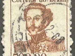 Sello Brasil 1965 - D. Pedro I - 500,00 Cr$ Marrón . Usado