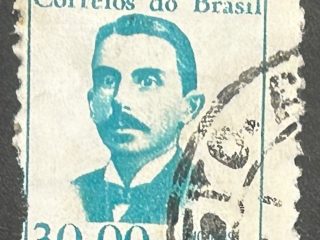 Sello Brasil 1966 - Euclides da Cunha - 30,00 Cr$ Azul . Usado